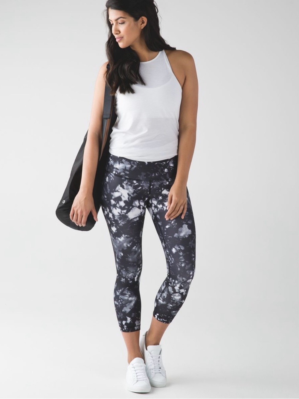 Lululemon Dusk Dye White Black Wunder Under Crop Legging 21” Inseam